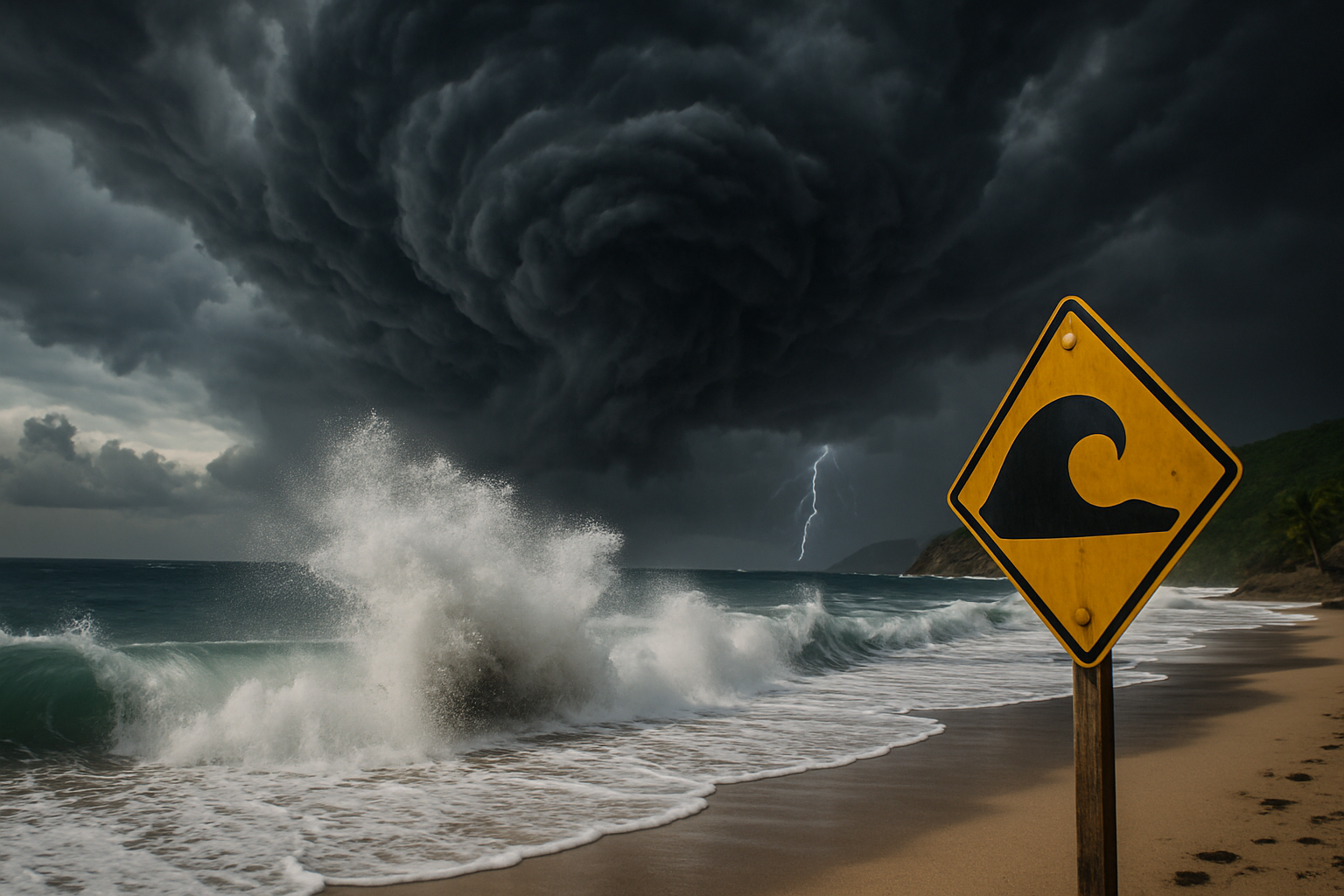 l’ouragan erin s’éloigne de saint-martin et saint-barthélemy, mais une vigilance jaune reste en vigueur à cause des risques de vagues submersives persistantes sur les côtes.