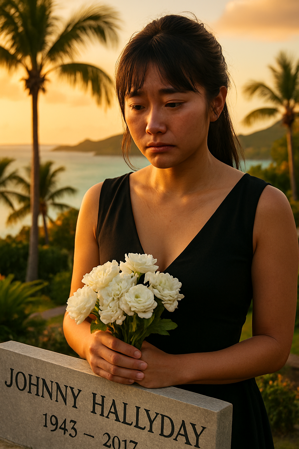 avant de quitter saint-barth, joy hallyday rend un hommage bouleversant à son père johnny en se recueillant avec émotion sur sa dernière demeure. un instant fort en souvenirs et en tendresse.